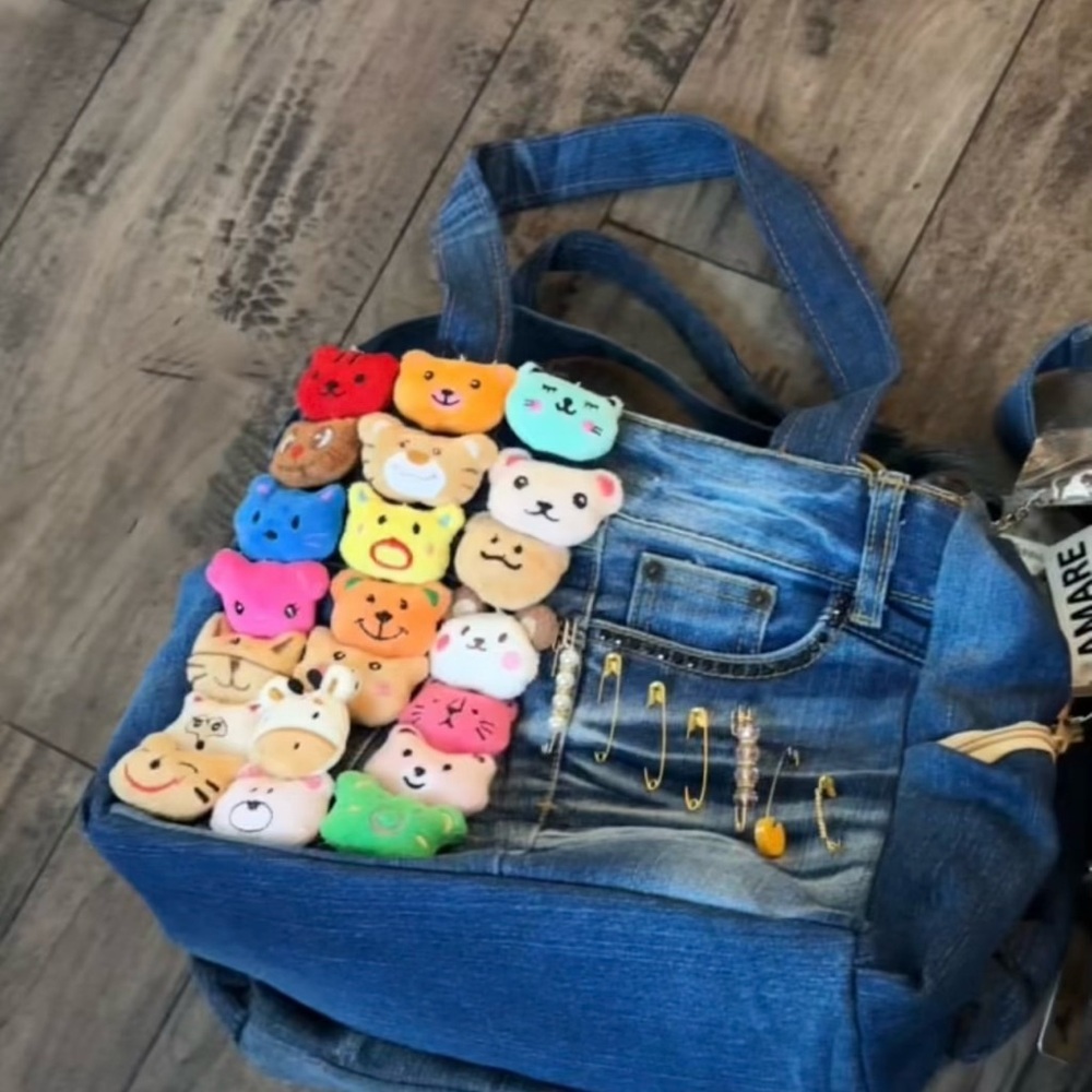 Denim teddy bear bags, crossbody bags - Picture 6 of 6